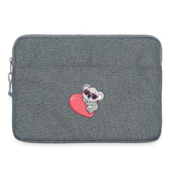 Koala-Herz-Gläser Kawaii - Laptoptasche 15" - Grau meliert - Vorne