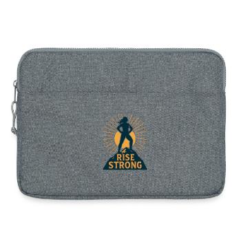 Rise Strong Sonnenaufgang Mut - Laptoptasche 15" - Grau meliert - Vorne