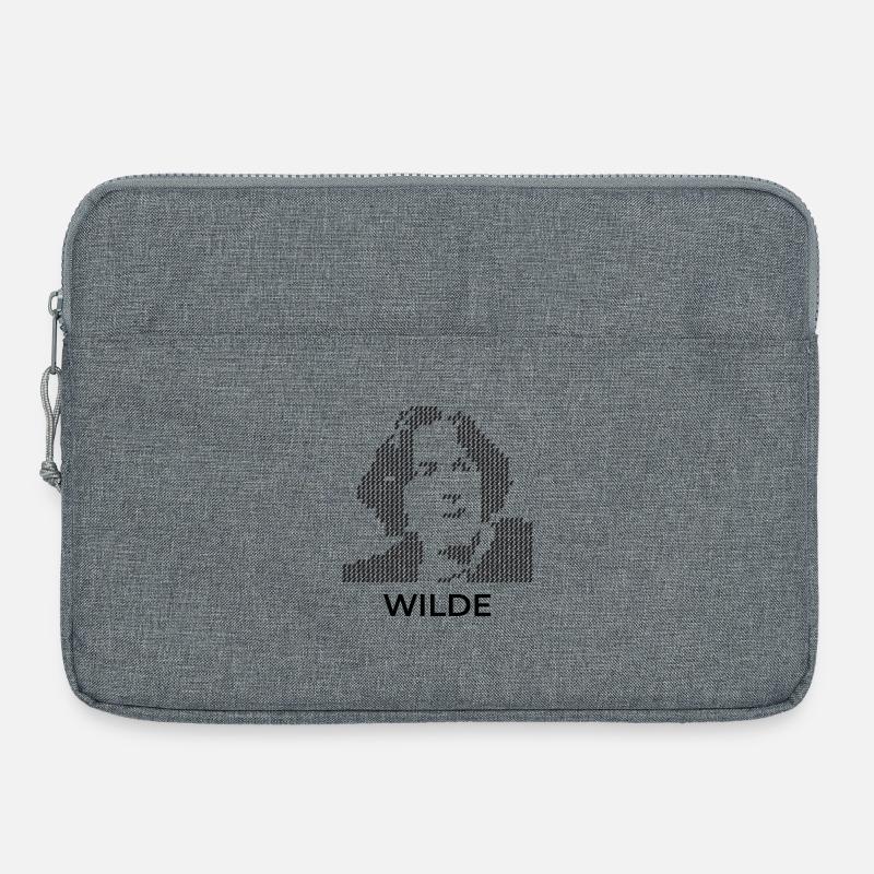 Ritratto pixelato di Oscar Wilde - Borsa per laptop 15" - grigio melange
