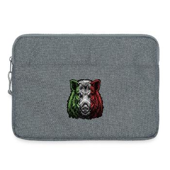 Wildschwein Italien Flagge Italienisch - Laptoptasche 15" - Grau meliert - Vorne