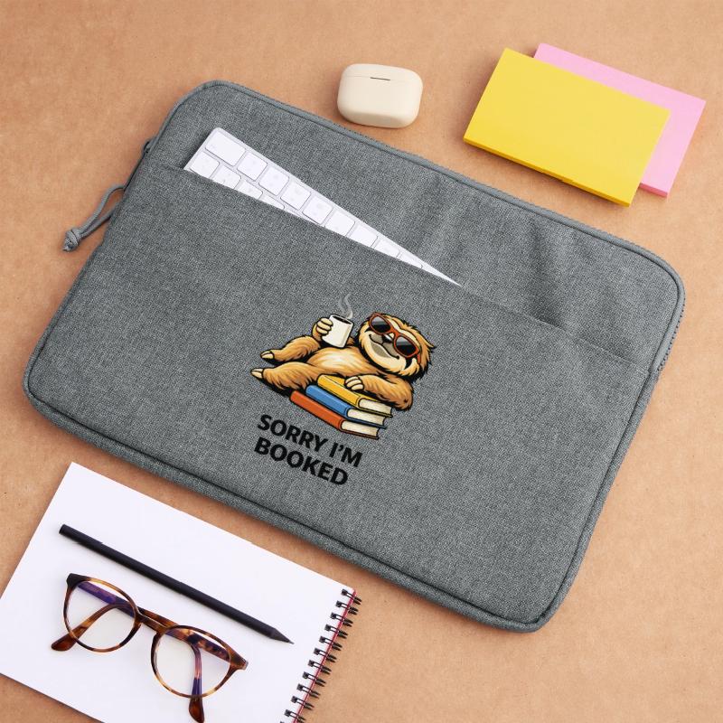 Cozy Sloth Reading Stack Laptop bag 15"