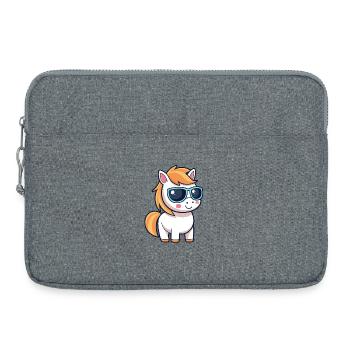Stylish Pony Blue Glasses - Laptoptasche 15" - Grau meliert - Vorne