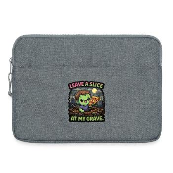 Zombie avec une part de pizza au cimetière - Sacoche pour ordinateur portable 15 pouces - gris chiné - Devant