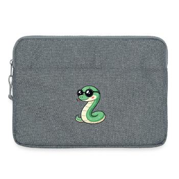 Cute Glam Snake with Dark Glasses - Laptop bag 15" - heather grey - Front