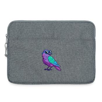 Lila Vogel Neonblaue Brille - Laptoptasche 15" - Grau meliert - Vorne