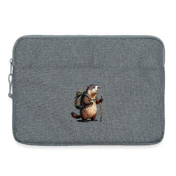 Murmeltierwanderer auf Wanderung - Laptoptasche 15" - Grau meliert - Vorne