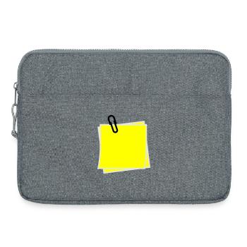 Postit | Zettel | gelber Zettel | Sticker | - Sacoche pour ordinateur portable 15 pouces - gris chiné - Devant