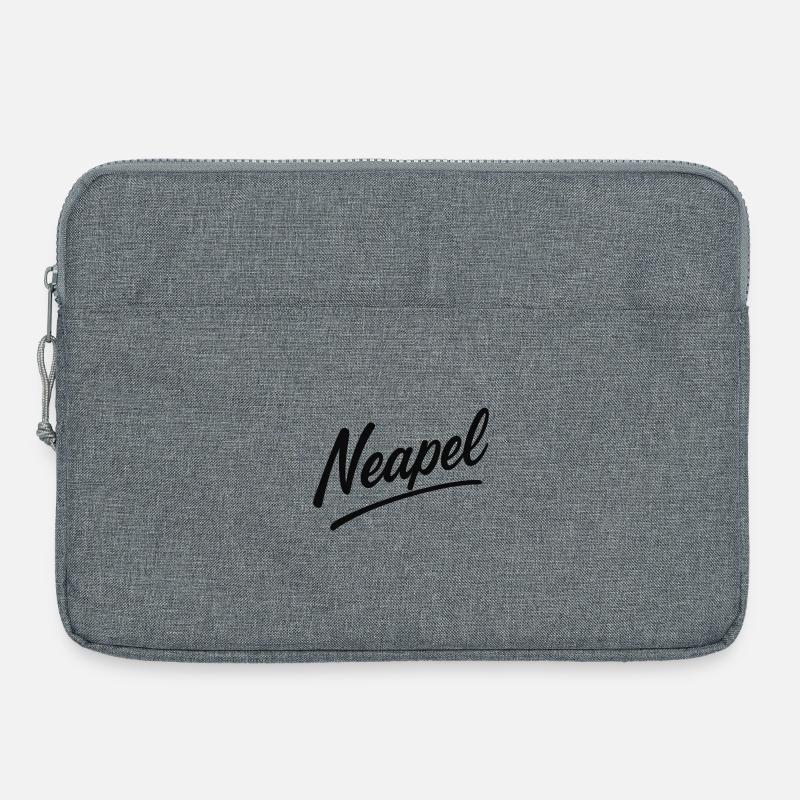 Naples Script Lettering - Laptop bag 15" - heather grey