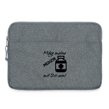 Meine Medizin Gesundheit, Arzt, Sprüche,Geschenk - Laptoptasche 15" - Grau meliert - Vorne