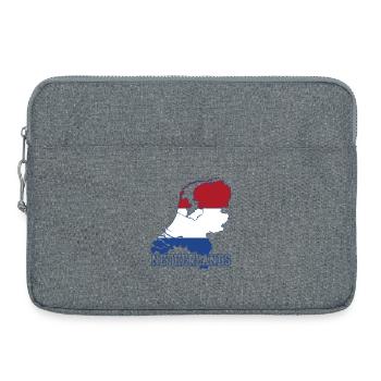 Silhouette de la carte du drapeau des Pays-Bas - Sacoche pour ordinateur portable 15 pouces - gris chiné - Devant