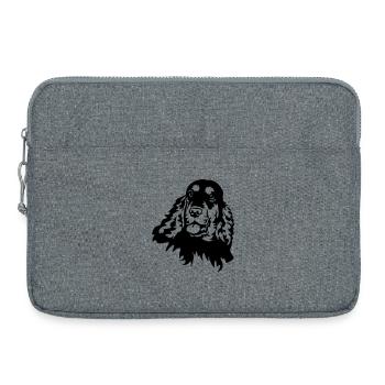 Cocker Spaniel Head - Sacoche pour ordinateur portable 15 pouces - gris chiné - Devant