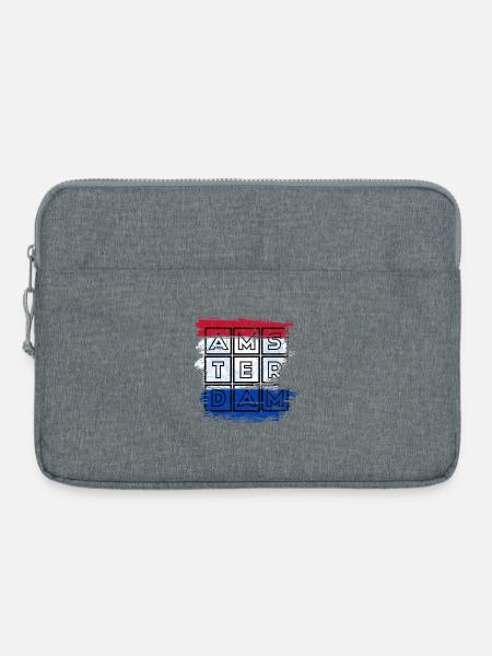 Amsterdam Grid Flagge - Laptoptasche 15" - Grau meliert