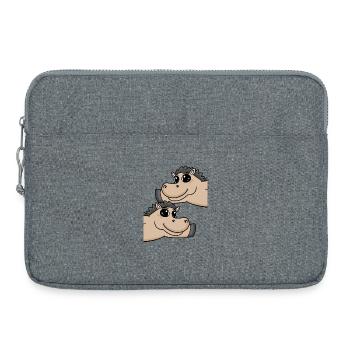 Chevaux à cheval - Sacoche pour ordinateur portable 15 pouces - gris chiné - Devant