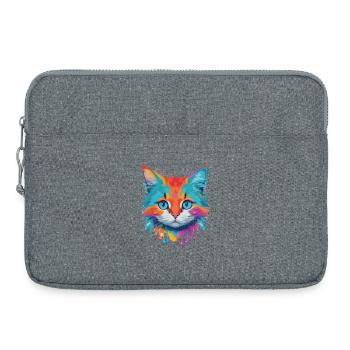 Niedliche Katze - Laptoptasche 15" - Grau meliert - Vorne