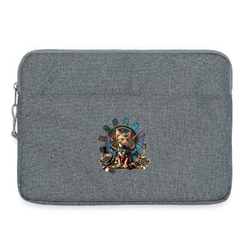 Merveilleux chat steampunk fantastique. - Sacoche pour ordinateur portable 15 pouces - gris chiné - Devant