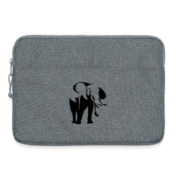 Eléphant d’Afrique - Sacoche pour ordinateur portable 15 pouces - gris chiné - Devant