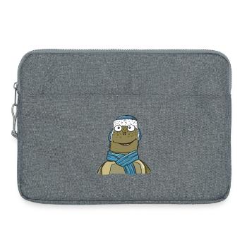 Tortue en hiver - Sacoche pour ordinateur portable 15 pouces - gris chiné - Devant