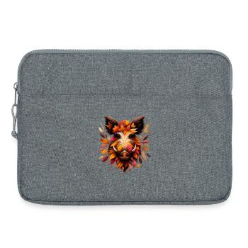 Sanglier, conçu à partir de différentes feuilles - Sacoche pour ordinateur portable 15 pouces - gris chiné - Devant