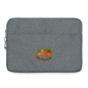 Hahn mit Henne - Laptoptasche 15" - Grau meliert - Vorne