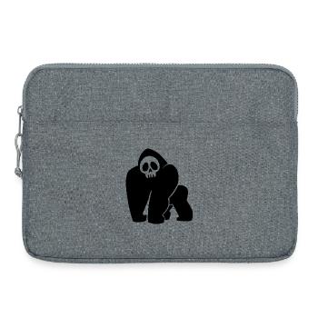 Crâne de gorille noir - Sacoche pour ordinateur portable 15 pouces - gris chiné - Devant