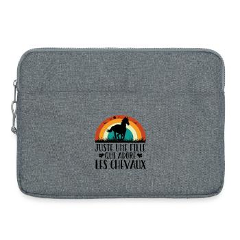 Juste Une Fille Qui Adore Les Chevaux Équitation - Sacoche pour ordinateur portable 15 pouces - gris chiné - Devant
