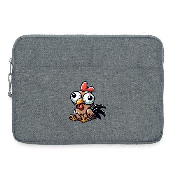 Cute Confused Hen Cartoon Clumsy Googly Eyes - Laptop bag 15" - heather grey - Front