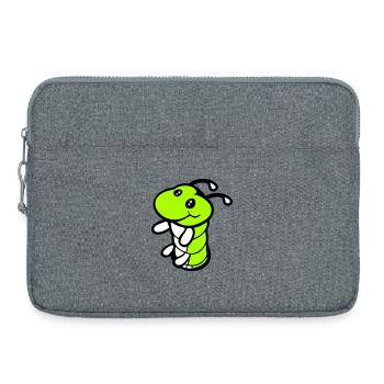 Caterpillar Bottom Hole Cute Smiles Friendly Happy - Laptop bag 15" - heather grey - Front