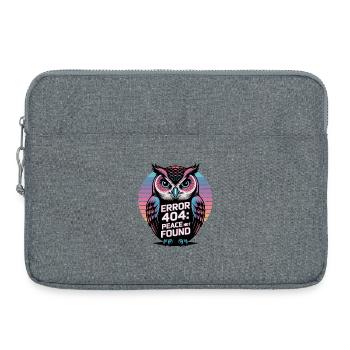 Peaceful Owl Error 404 T-Shirt - Laptop bag 15" - heather grey - Front