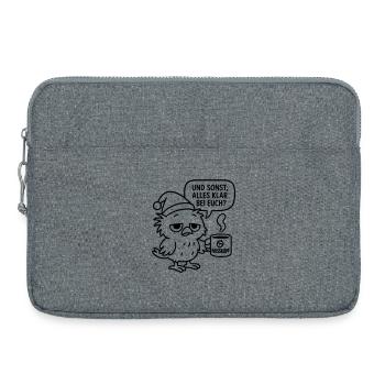 Grognement matinal Vogel_mit_Kaffeetasse_und_Sprechblase - Sacoche pour ordinateur portable 15 pouces - gris chiné - Devant