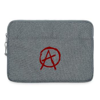 Anarchy symbol in circle - dark red - Laptop bag 15" - heather grey - Front