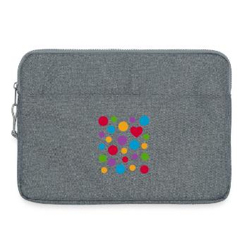 Spotty Dots Heart T-Shirt – Bunt gefleckte Liebe - Laptoptasche 15" - Grau meliert - Vorne