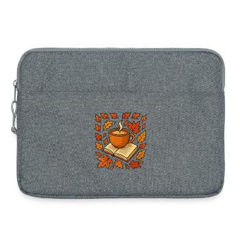 Récolte d’automne : café et livre - Sacoche pour ordinateur portable 15 pouces - gris chiné - Devant