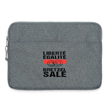 Freiheit Gleichheit Salzbrezel Elsässischer Humor - Laptoptasche 15" - Grau meliert - Vorne