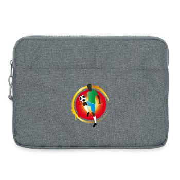 Joueur de football coloré avec ballon - Sacoche pour ordinateur portable 15 pouces - gris chiné - Devant