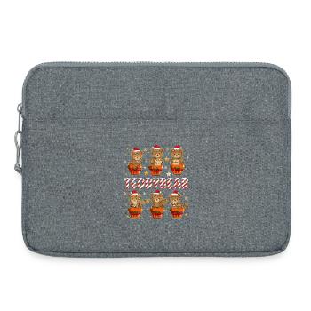 Christmas teddy bear in a gift package - Laptop bag 15" - heather grey - Front