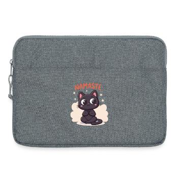 Zen-Katze Namaste - Laptoptasche 15" - Grau meliert - Vorne