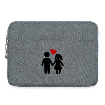 Paar Verliebt Herz - Laptoptasche 15" - Grau meliert - Vorne