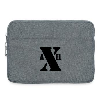 Axel – Conception du Prénom | Typographie minimale - Sacoche pour ordinateur portable 15 pouces - gris chiné - Devant