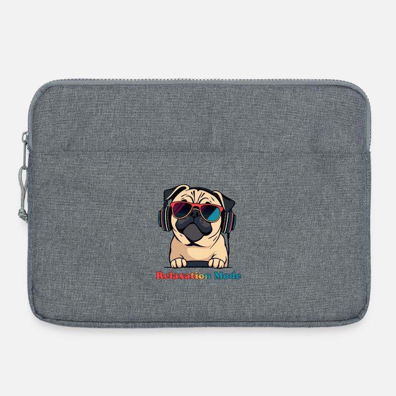 Entspannungs-Pug DJ-Modus - Laptoptasche 15" - Grau meliert