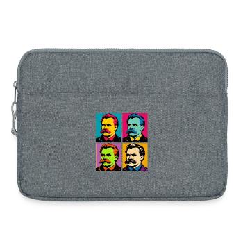 Friedrich Nietzsche Pop-Porträts - Laptoptasche 15" - Grau meliert - Vorne