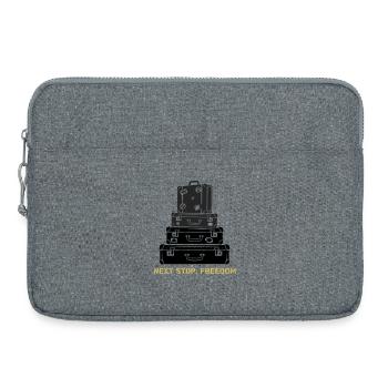 Koffer Stapel Freedom Spruch - Laptoptasche 15" - Grau meliert - Vorne
