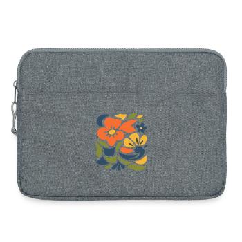 Abstract Floral Pattern Illustration - Laptop bag 15" - heather grey - Front