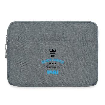 Cadeau naissance bébé garçon Mai Beaux Gosses BG - Sacoche pour ordinateur portable 15 pouces - gris chiné - Devant