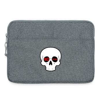 No_Signal_Skull_Minimal_Streetwear - Laptop bag 15" - heather grey - Front