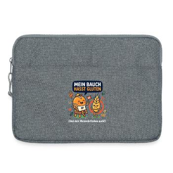 Gluten Hass Bauch Humor Zöliakie - Laptoptasche 15" - Grau meliert - Vorne