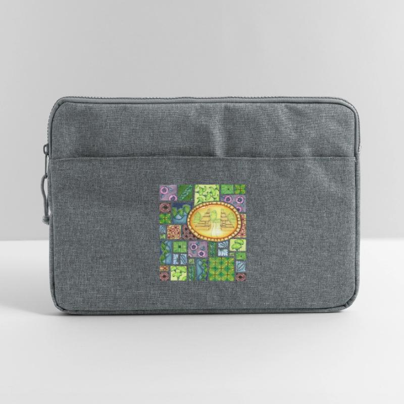 Bali temple on pattern patchwork Laptoptasche 15"