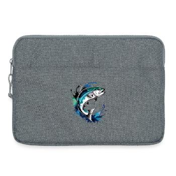 Lachs Sprung - Laptoptasche 15" - Grau meliert - Vorne