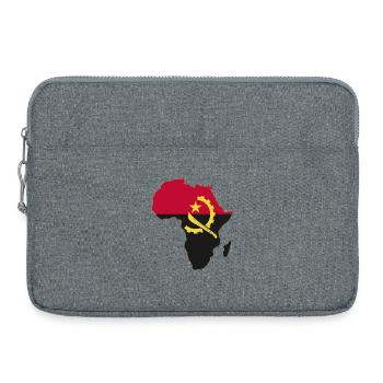 Drapeau angolais : Afrique utilisée - Sacoche pour ordinateur portable 15 pouces - gris chiné - Devant