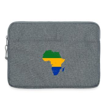 Gabon_Flagge_Afrika_used - Sacoche pour ordinateur portable 15 pouces - gris chiné - Devant