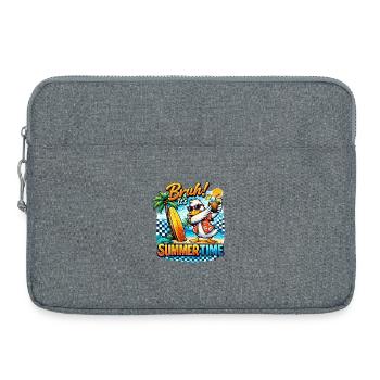 Brûlant ! C’est l’été – Été plage et tropiques - Sacoche pour ordinateur portable 15 pouces - gris chiné - Devant